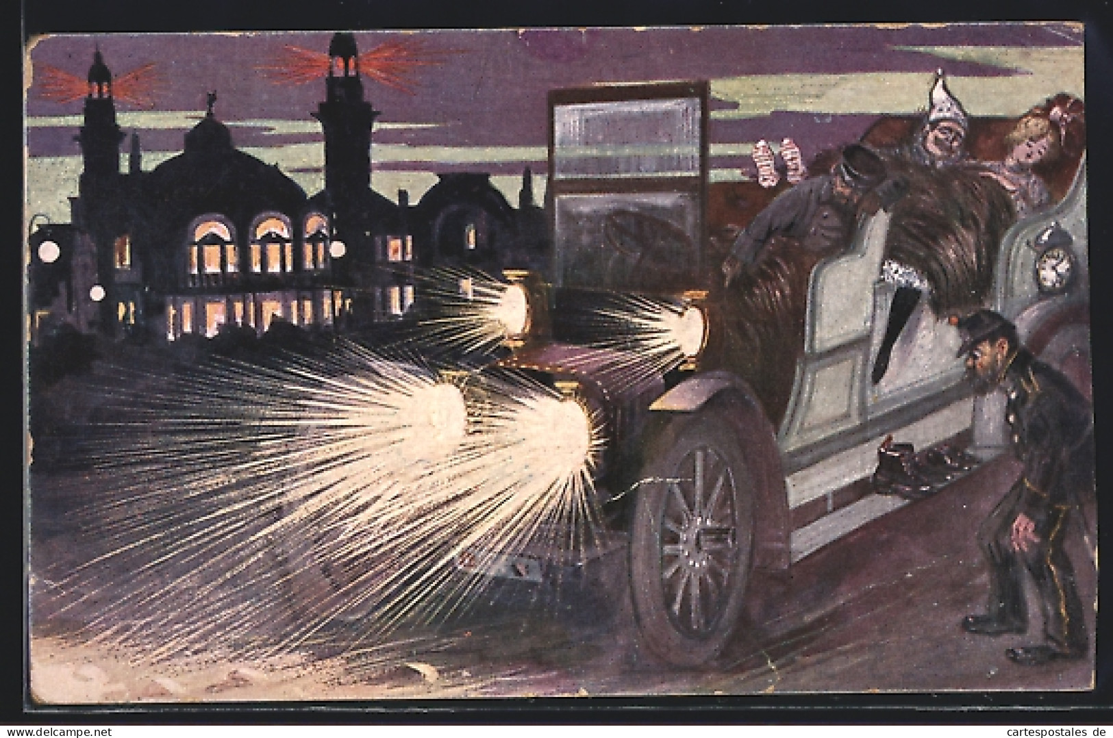 AK Zürich, III. Schweizerische Automobil-. Fahrrad- Und Motorboot-Ausstellung 1907, Scherz  - Exhibitions