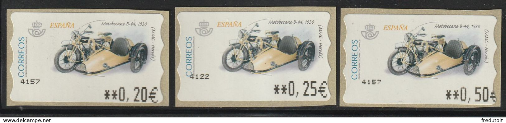 ESPAGNE - Timbres De Distributeurs : ATM/Frama - N°61 ** (2002) Side-car - Machine Labels [ATM]