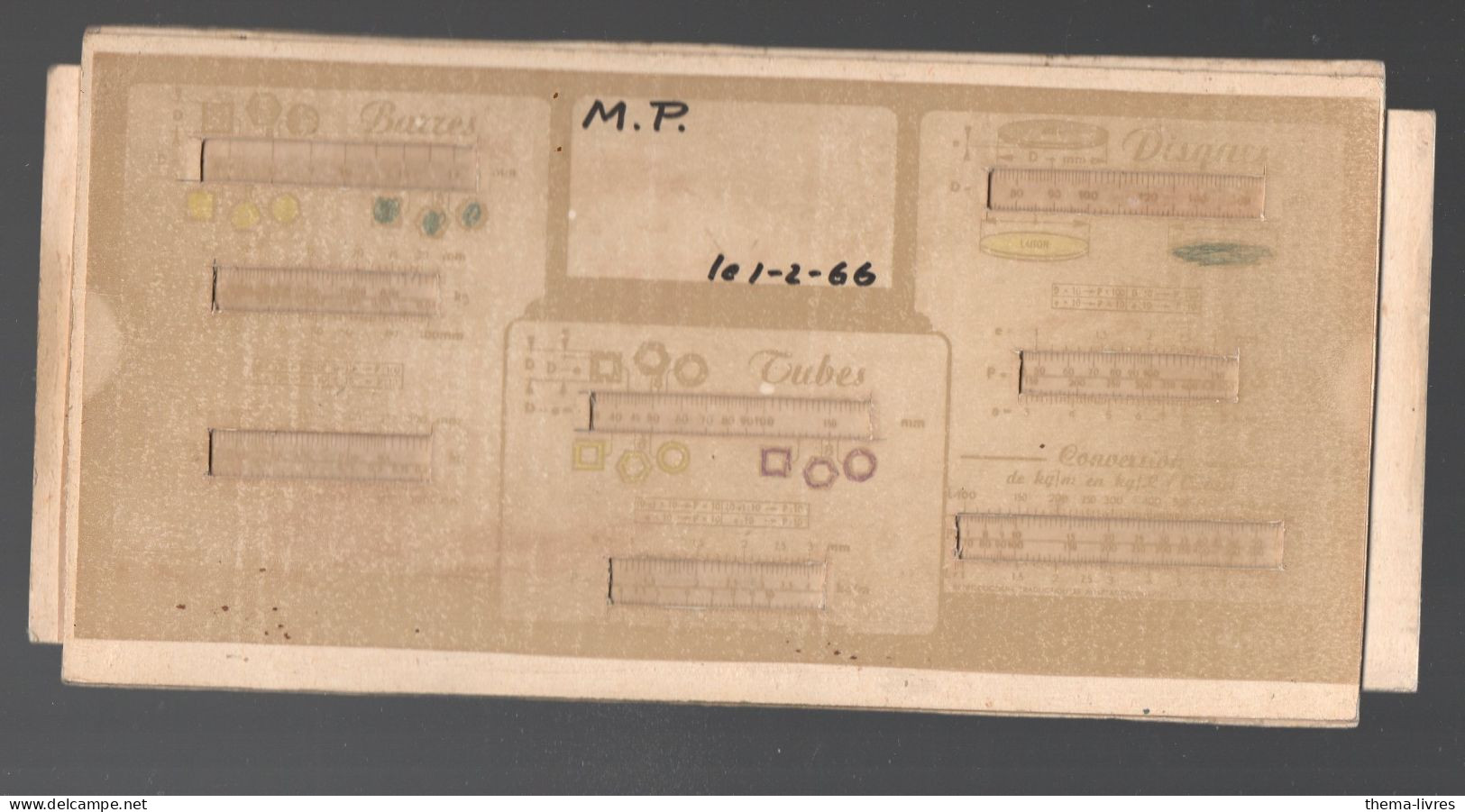 (documentation Technique) Regle   à Systeme (tirette) Conversions De Poids  (M6534) - Matériel Et Accessoires