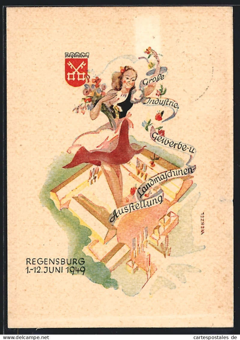 AK Regensburg, Grosse Industrie. Gewerbe- U. Landmaschinen-Ausstellung 1949  - Exhibitions