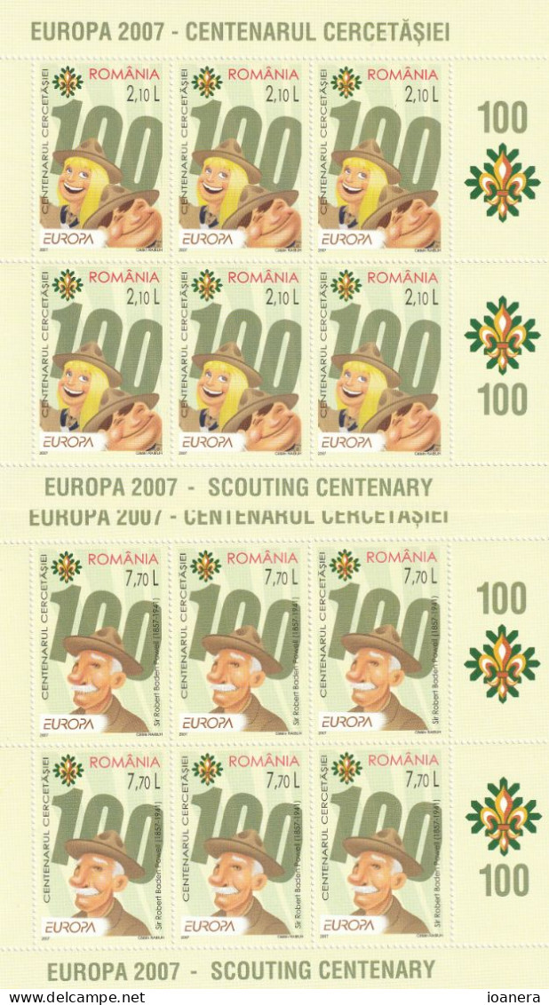 Romania 2007 - Europa CEPT , Scouting , MNH , Mi.6190 IIKB,6191 IIKB - Unused Stamps