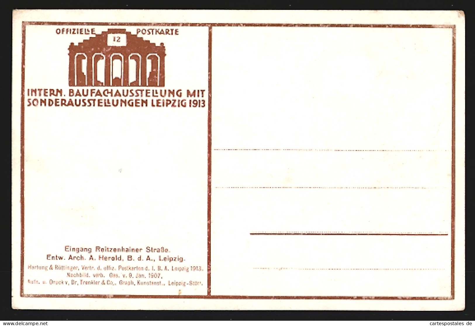 Künstler-AK Leipzig, Internat. Baufach-Ausstellung 1913, Eingang Reitzenhainer Strasse  - Expositions