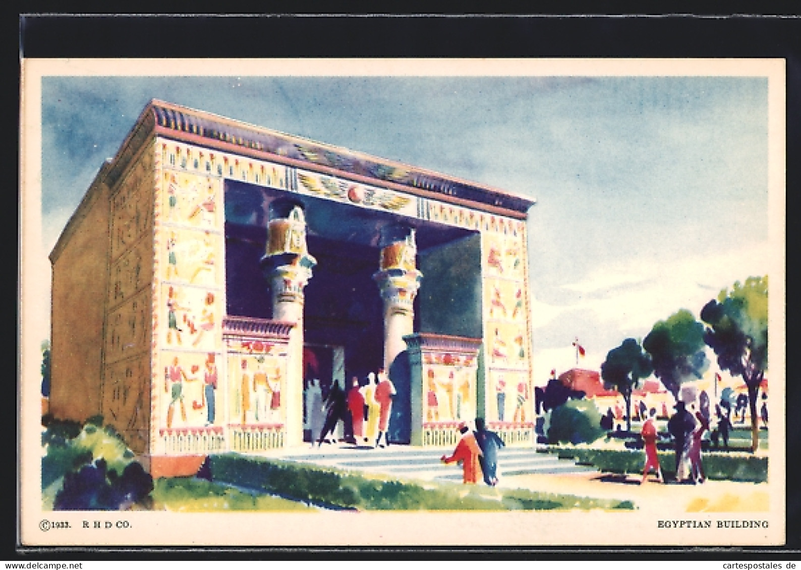 Künstler-AK Chicago, A Century Of Progress, Egyptian Building, Ausstellung  - Exhibitions