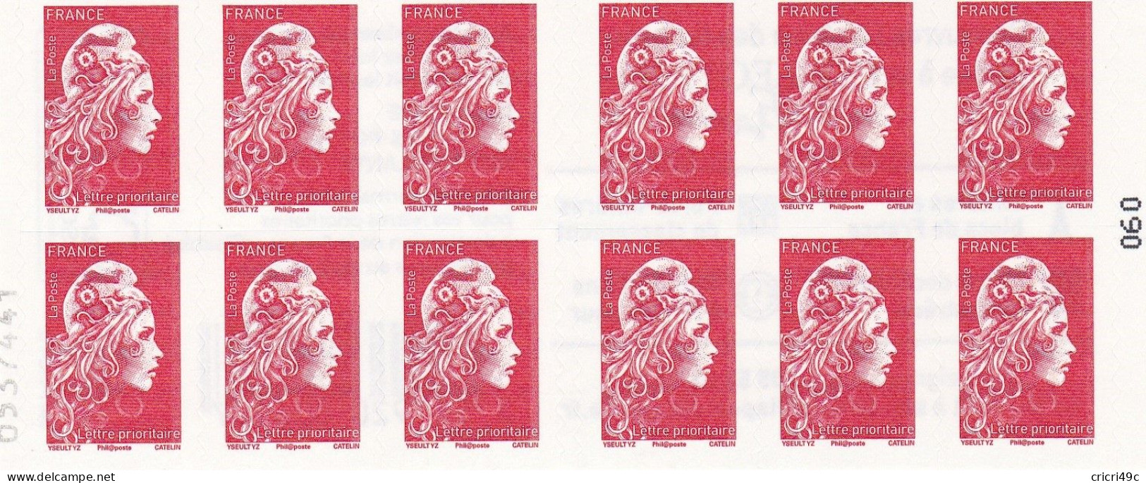 Marianne D'Yseult YZ. Carnet De 12 Timbres N° Y&T 1599-C13 Neuf** (MG) - Moderne : 1959-...