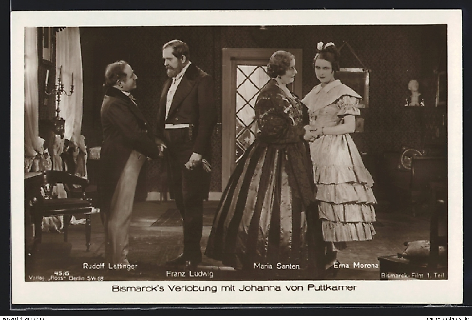 AK Bismarck`s Verlobung Mit Johanna Von Puttkamer, Filszene Aus Dem Bismarck-Film  - Historical Famous People