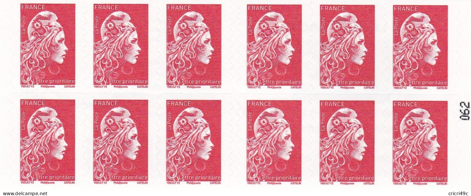 Marianne D'Yseult YZ. Carnet De 12 Timbres N° Y&T 1599-C12 Neuf** (MG) - Modernos : 1959-…