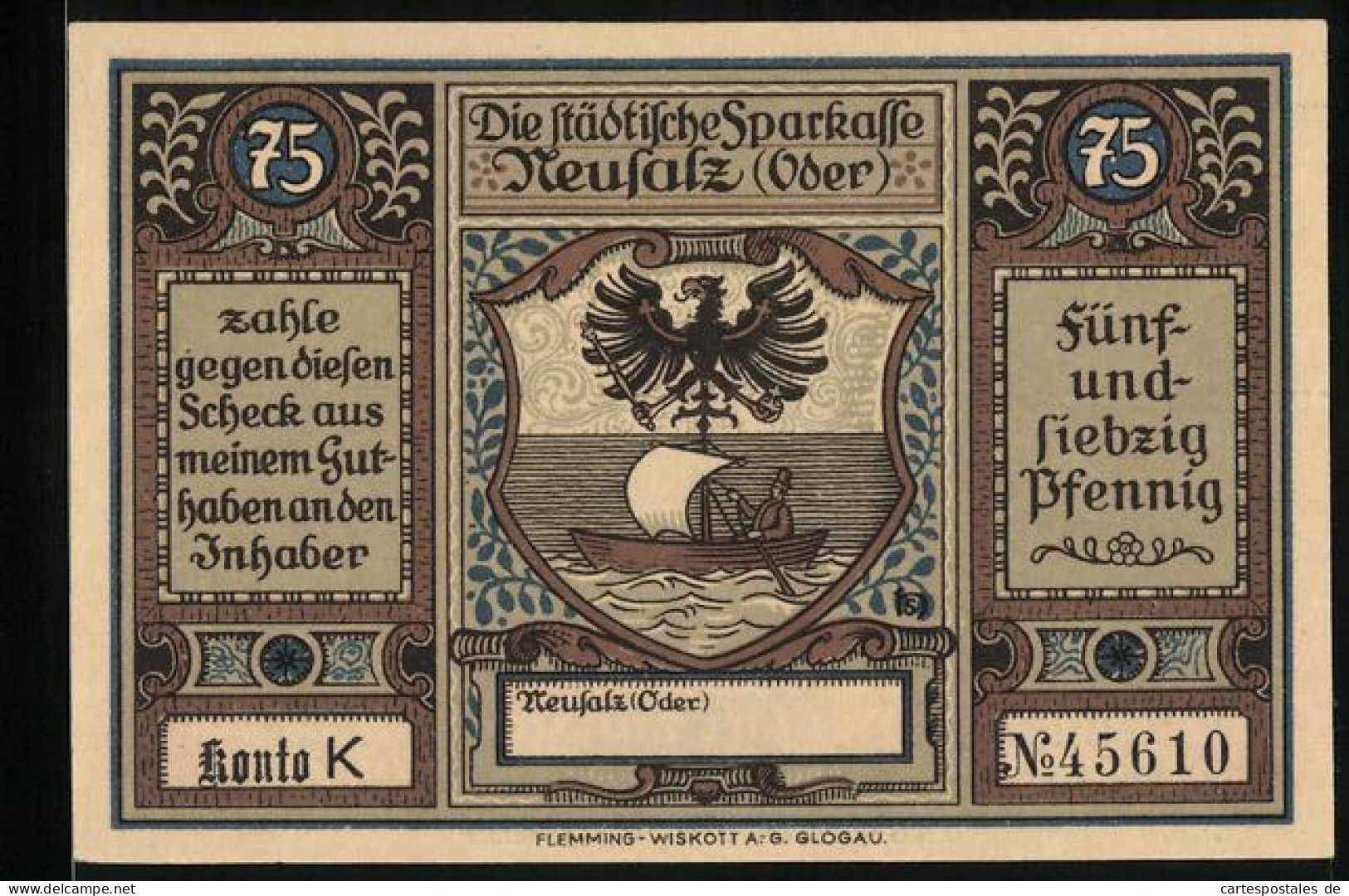 Notgeld Neusalz /Oder, 75 Pfennig, Erhebung Von Neusalz Zur Stadt Durch Friedrich Den Grossen  - [11] Local Banknote Issues