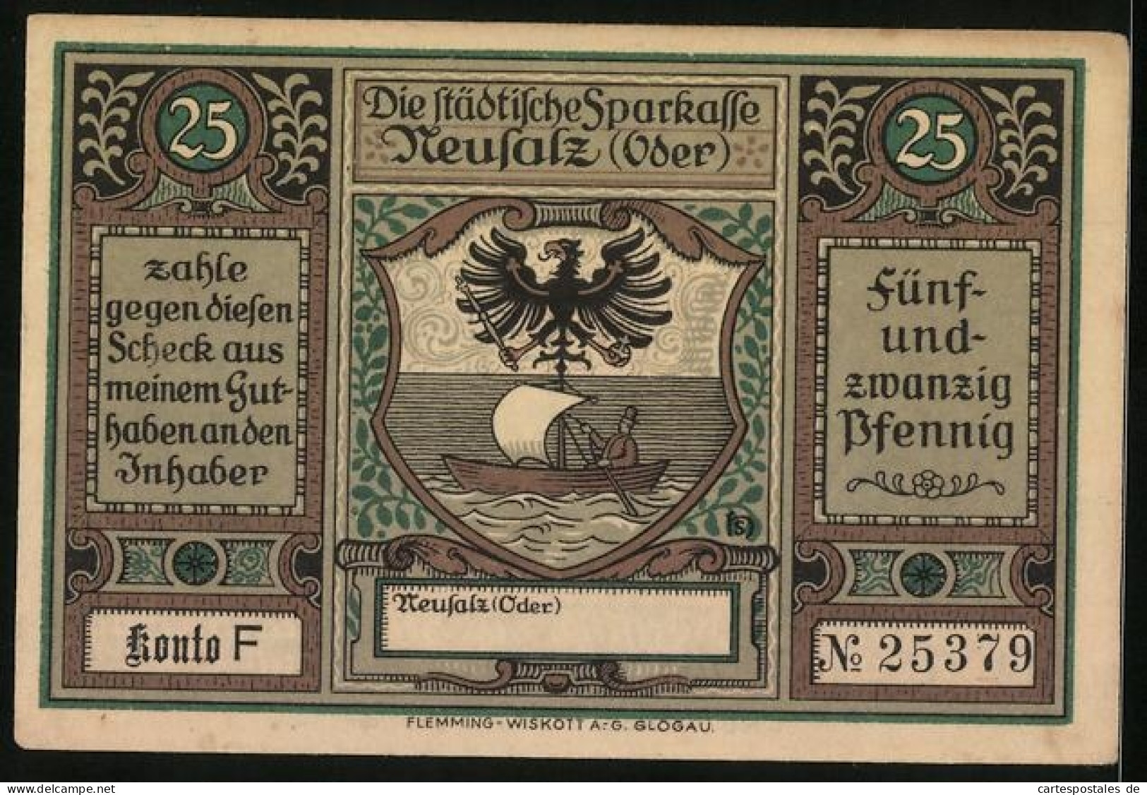 Notgeld Neusalz /Oder, 25 Pfennig, Erhebung Von Neusalz Zur Stadt Durch Friedrich Den Grossen  - [11] Lokale Uitgaven