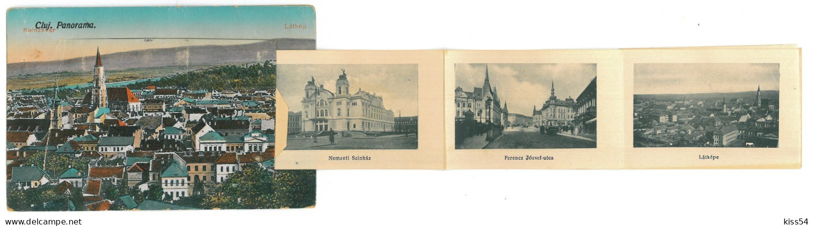 RO 86 - 24404 CLUJ, Panorama, Leporello, Romania - Old Postcard + 10 Mini Photocards - Unused - Roemenië