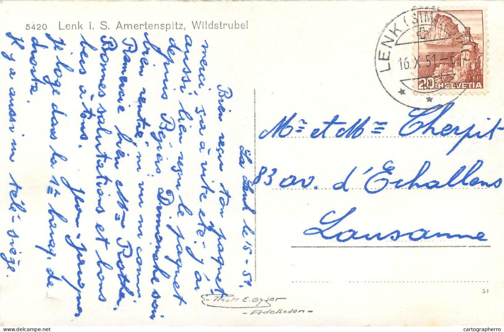 Postcard Switzerland Lenk Amertenspitz Wildstrubel - Other & Unclassified