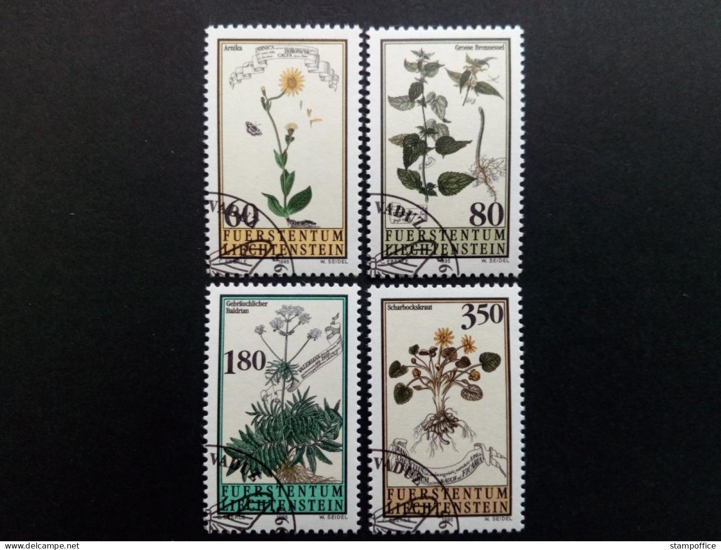 LIECHTENSTEIN MI-NR. 1116-1119 GESTEMPELT(USED) HEILPFLANZEN 1995 ARNIKA BALDRIAN BRENNESSEL - Geneeskrachtige Planten