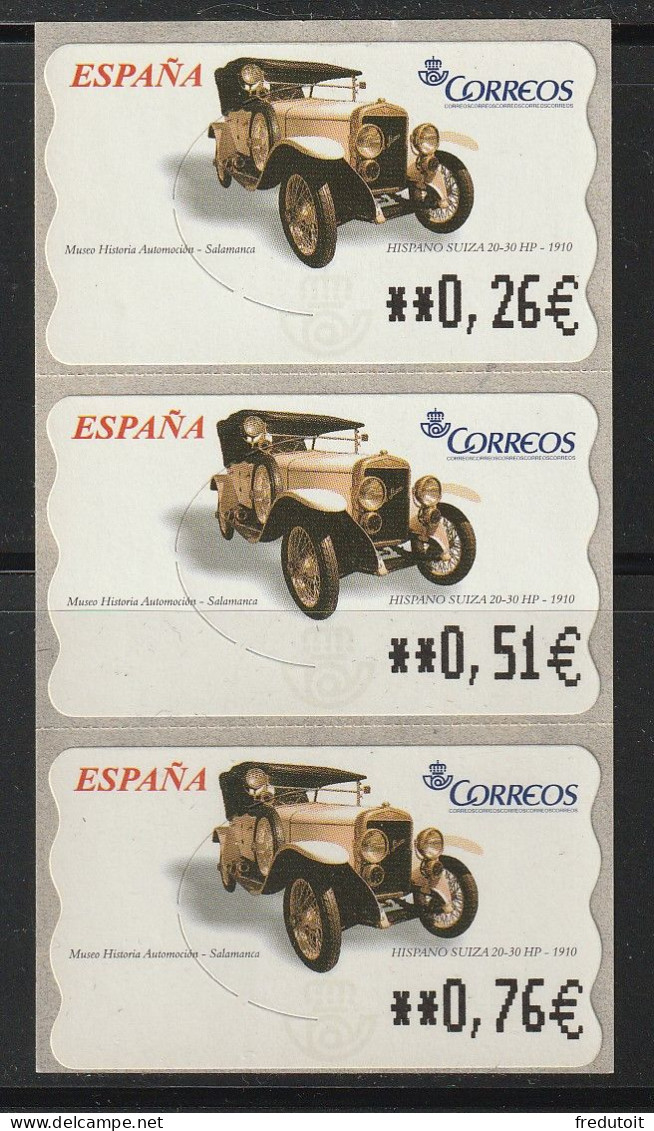 ESPAGNE - Timbres De Distributeurs : ATM/Frama - N°86 ** (2003) Automobile - Viñetas De Franqueo [ATM]