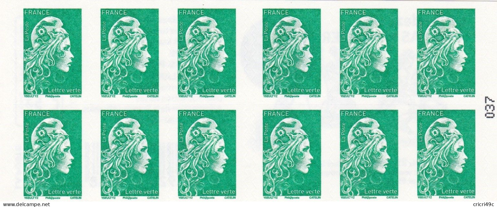 Marianne D'Yseult YZ. Carnet De 12 Timbres N° Y&T 1598-C6 Neuf** (MG) - Moderne : 1959-...