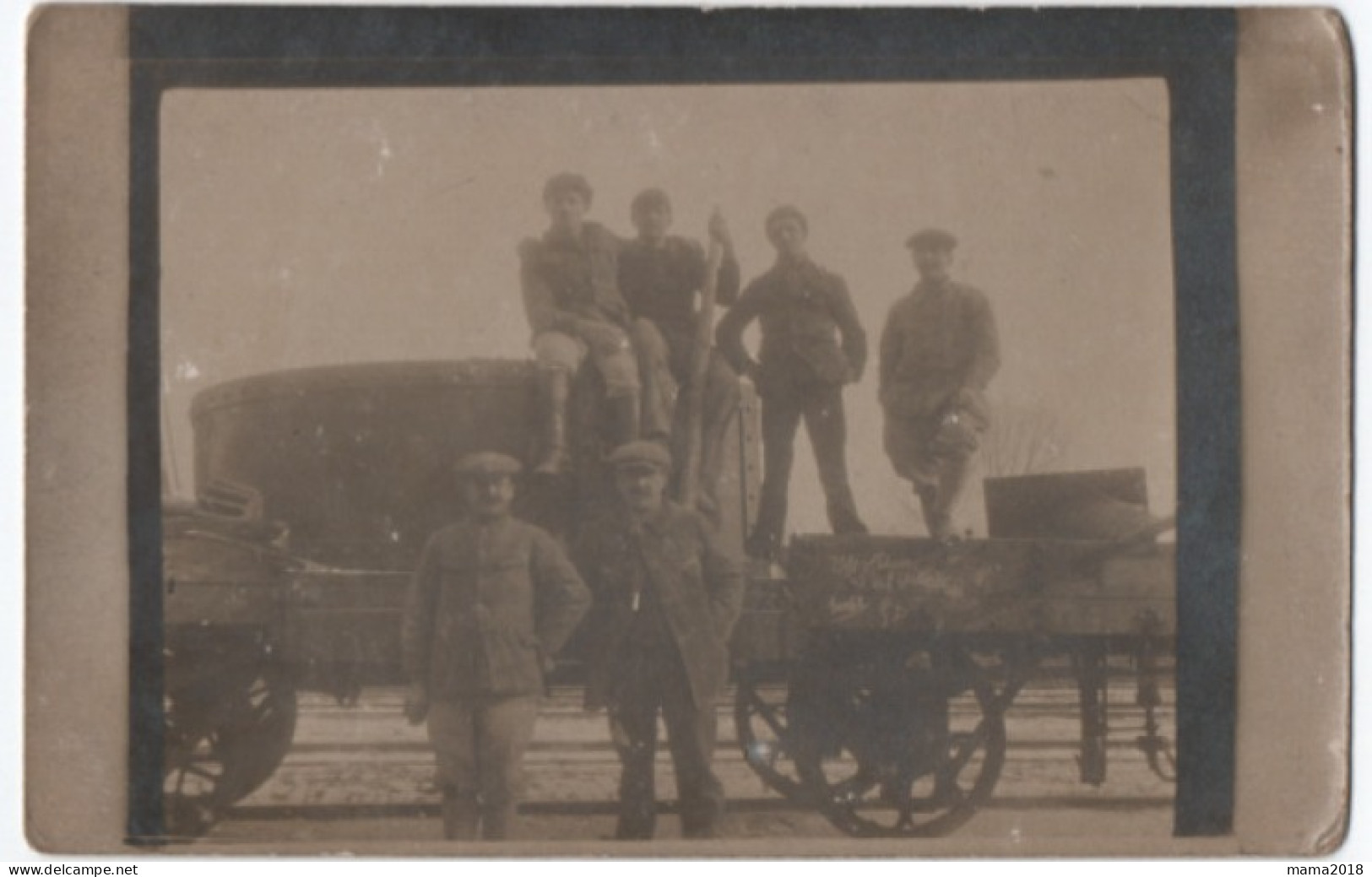 Carte Photo  Cheminots   Charriot  Marqué Le Teil  St Etienne - Old (before 1900)