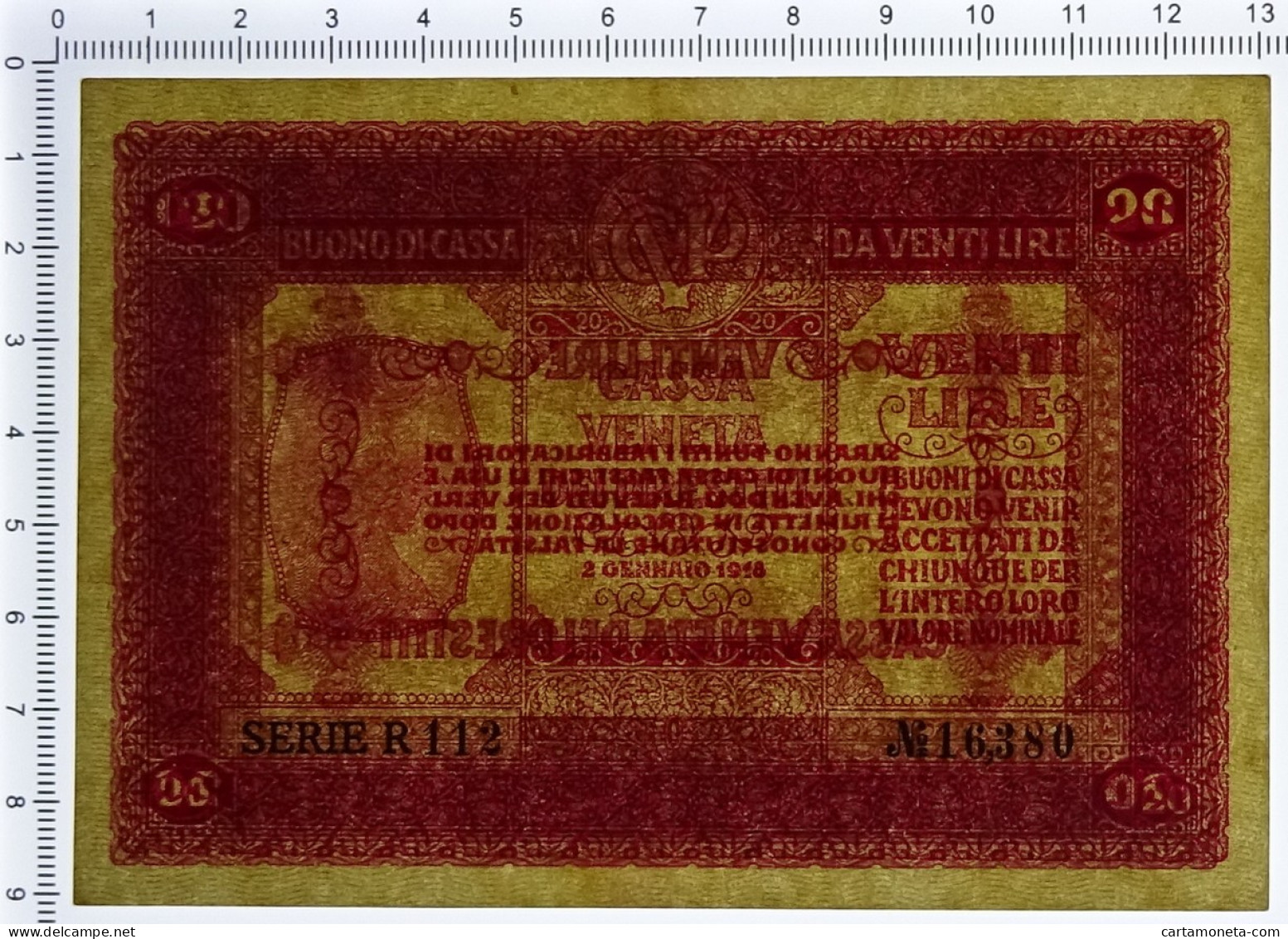 20 LIRE CASSA VENETA DEI PRESTITI OCCUPAZIONE AUSTRIACA 02/01/1918 SPL - Occupation Autrichienne De Venezia