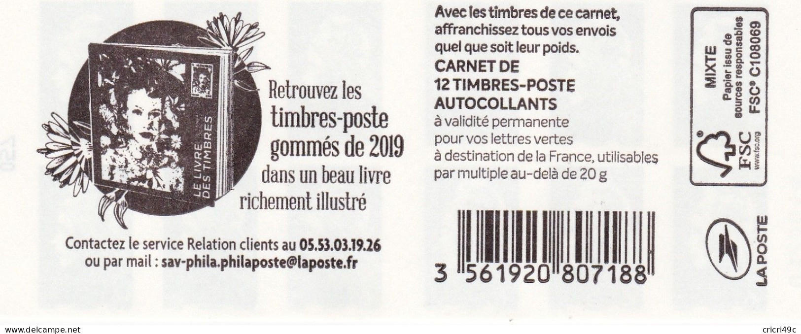 Marianne D'Yseult YZ. Carnet De 12 Timbres N° Y&T 1598-C8 Neuf** (MG) - Modernes : 1959-...