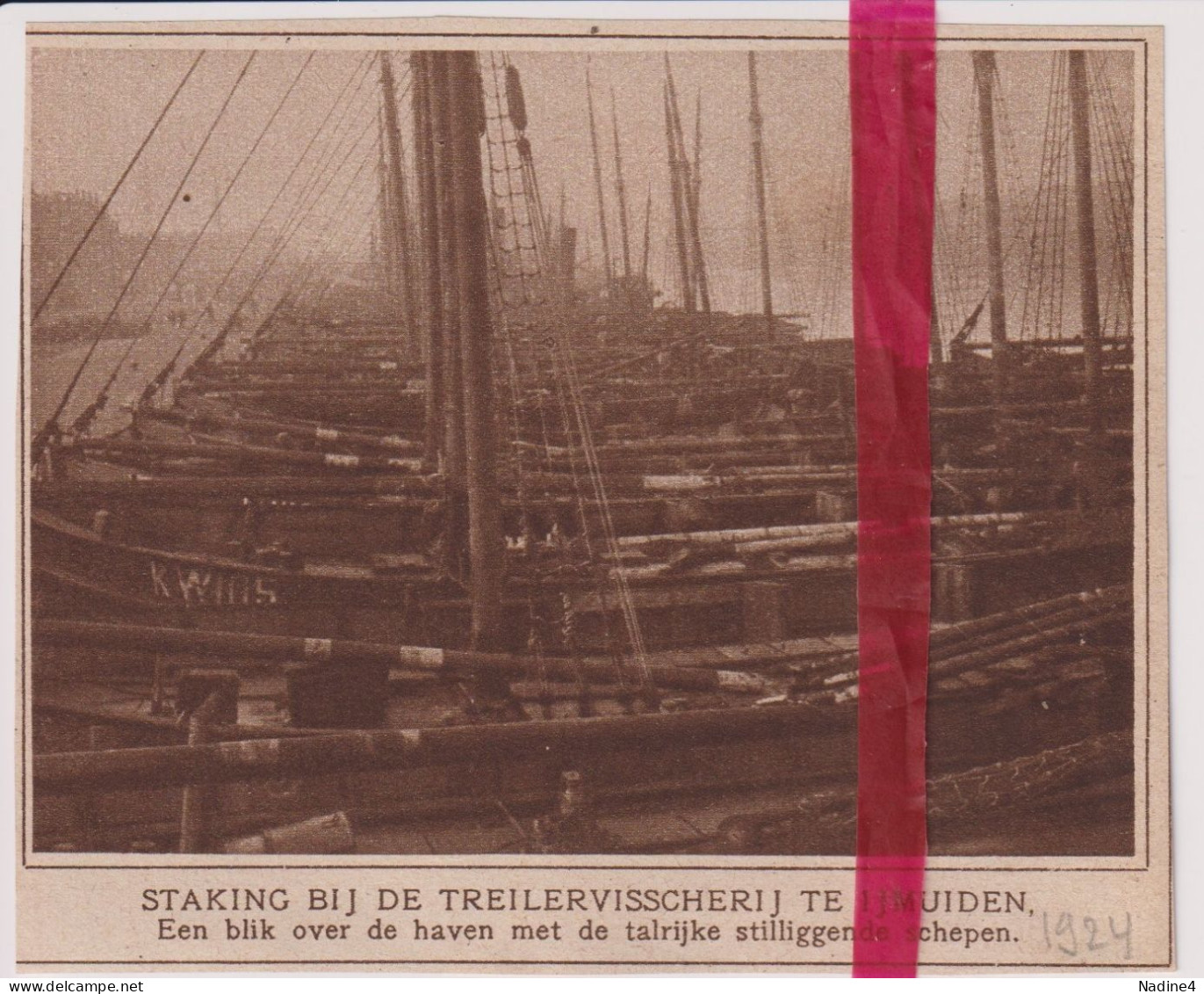 IJmuiden - Staking Vissers - Orig. Knipsel Coupure Tijdschrift Magazine - 1924 - Zonder Classificatie