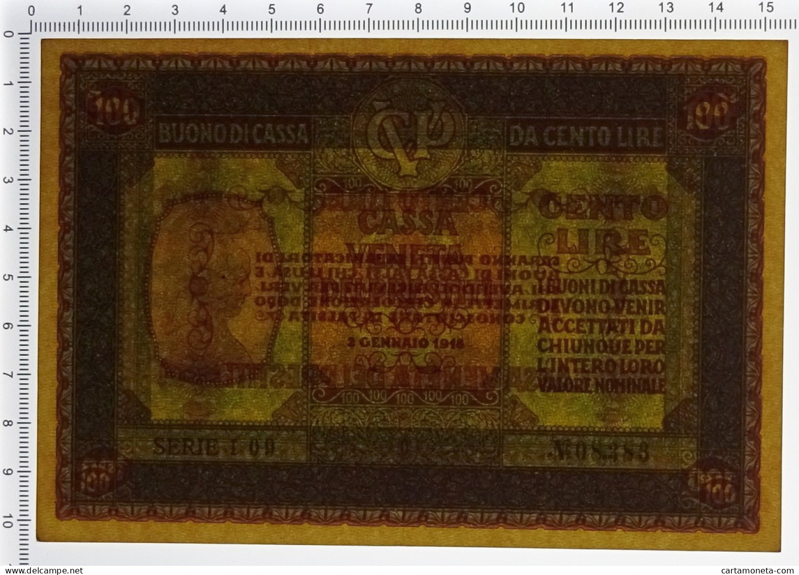 100 LIRE CASSA VENETA DEI PRESTITI OCCUPAZIONE AUSTRIACA 02/01/1918 SPL+ - Occupation Autrichienne De Venezia