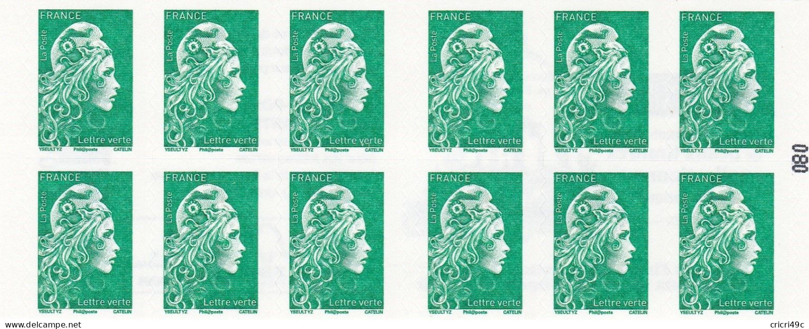 Marianne D'Yseult YZ. Carnet De 12 Timbres N° Y&T 1598-C5 Neuf** (MG) - Modernes : 1959-...