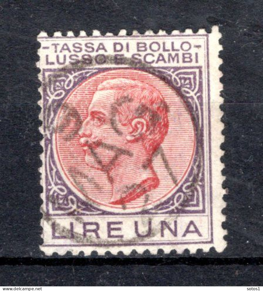 ITALIE Revenue Stamps Fiscal - Tassa Di Bollo - Lusso E Scambi - Lire Una - Fiscales