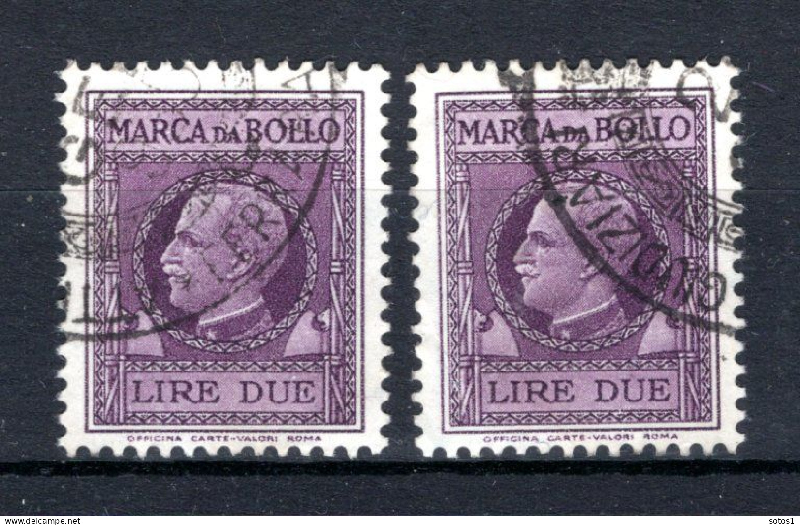 ITALIE Revenue Stamps Fiscal - Marca Da Bollo (1935-1940) Revenu 2 Stuks - Fiscaux