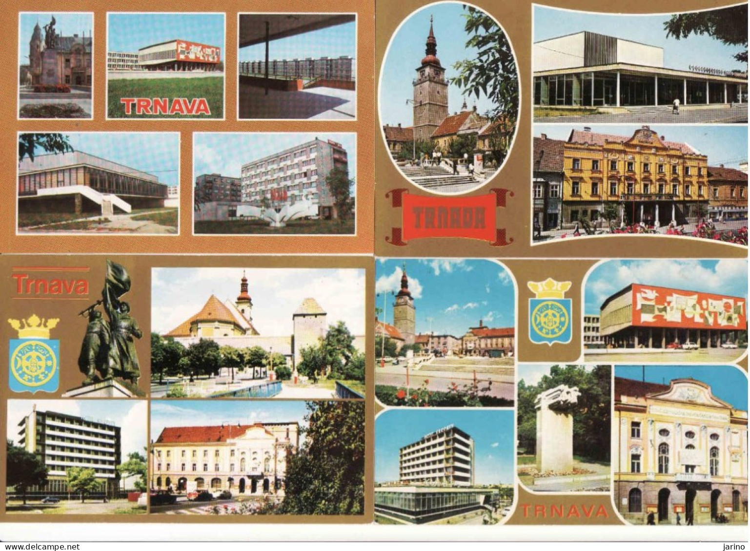 Slovakia, 4 X Trnava, Hotel Karpaty, Divadlo, Pedagogická Fakulta, Mestská Veža, Radnica, ..unused - Slovaquie