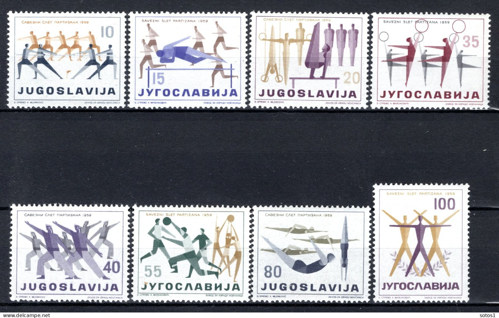 JOEGOSLAVIE Yt. 801/808 MNH 1959 - Unused Stamps