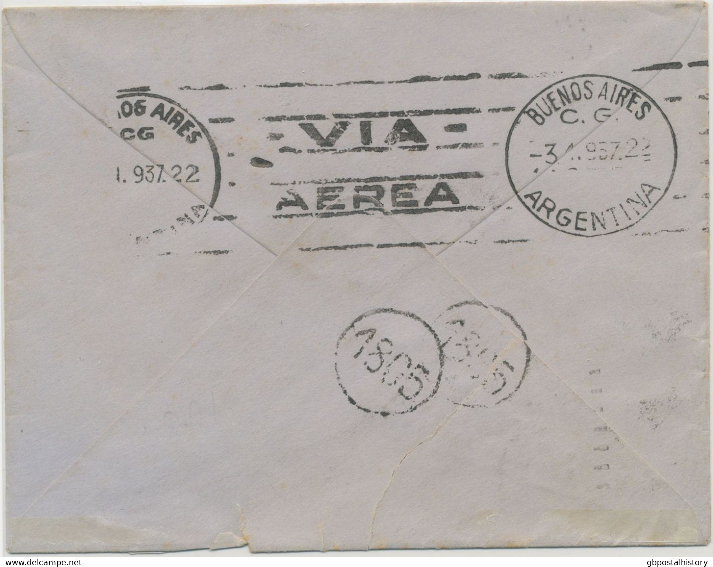 GB 1936 South Atlantic Catapult Airmail DLH L 205 LONDON - BERLIN - BUENOS AIRES - Lettres & Documents