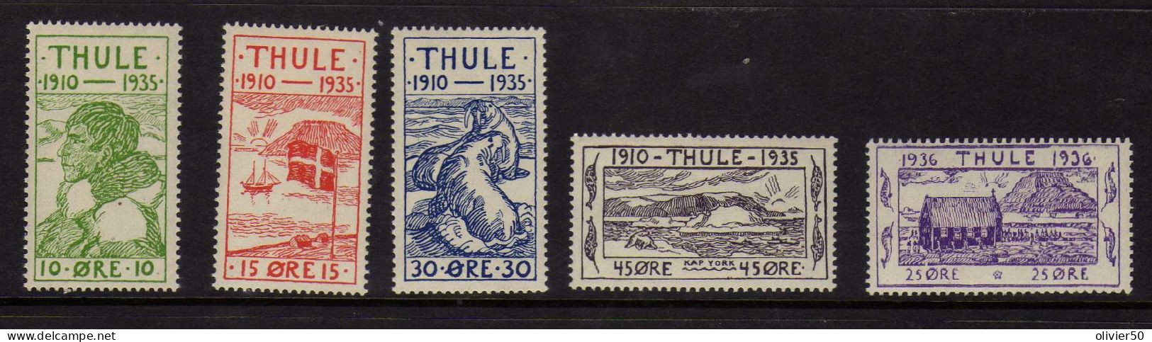 Groenland  - Thule - (1935-36) - Knud Rasmussen -  Morses - Paysages -  Neuf** - MNH - Thule