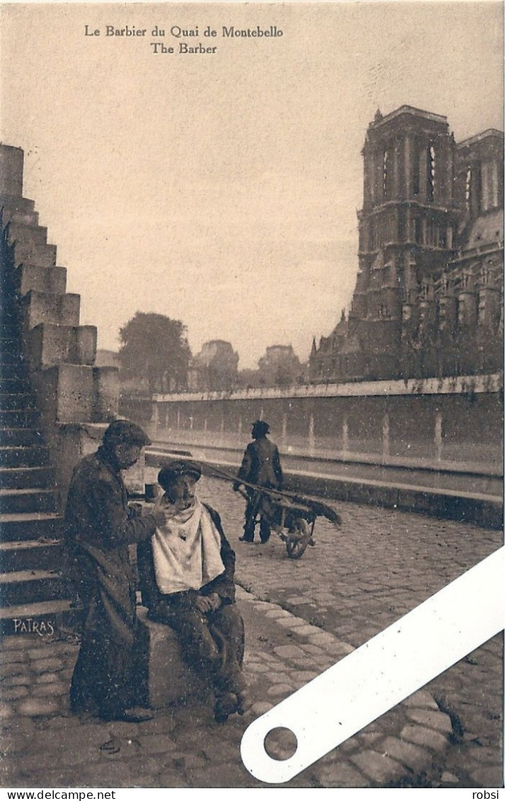 75 Paris Ignoré, édition Patras, Le Long De La Seine, 161, Le Barbier Du Quai De Montebello, D5352 - La Seine Et Ses Bords