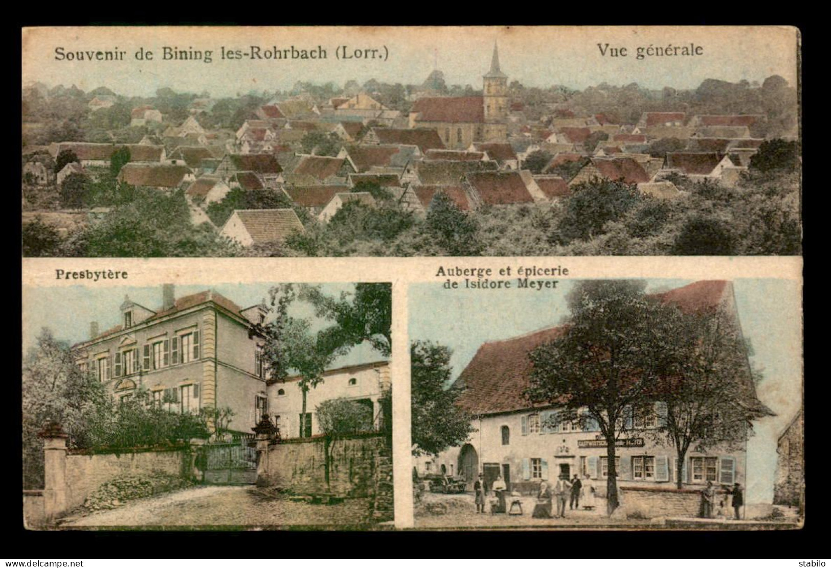 57 - BINING-LES-ROHRBACH - VUE GENERALE - PRESBYTERE - AUBERGE ET EPICERIE DE ISIDORE MEYER - Otros & Sin Clasificación