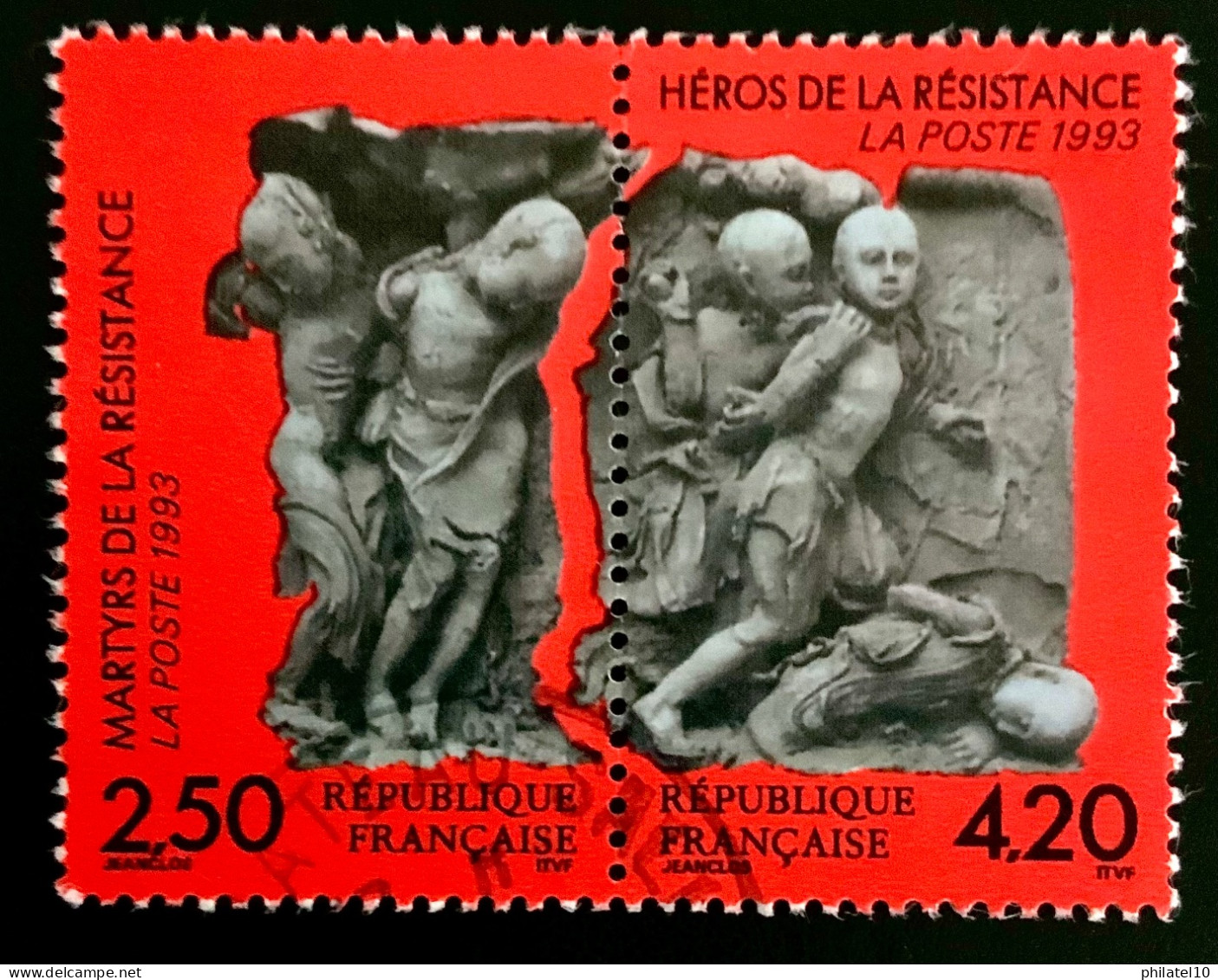 1993 FRANCE N 2813A - HEROS DE LA RÉSISTANCE . LA PAIRE - OBLITERE - Used Stamps