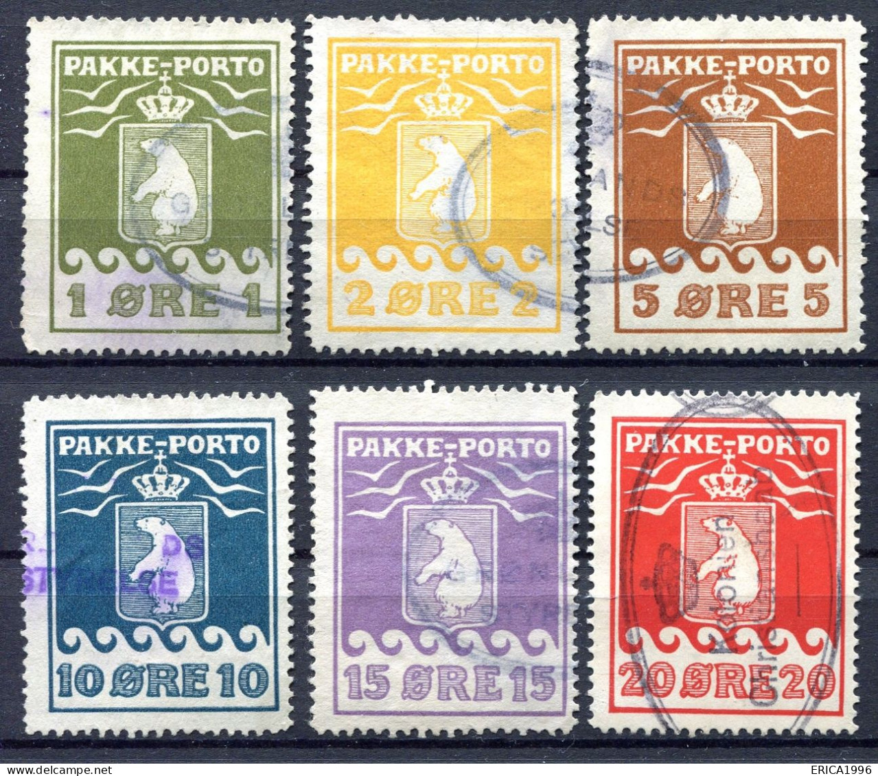 Z3784 GROENLANDIA 1916 Pacchi Postali CU 4-9, Serie Completa Usata, Valore Di Catalogo € 500, Ottime Condizioni - Colis Postaux