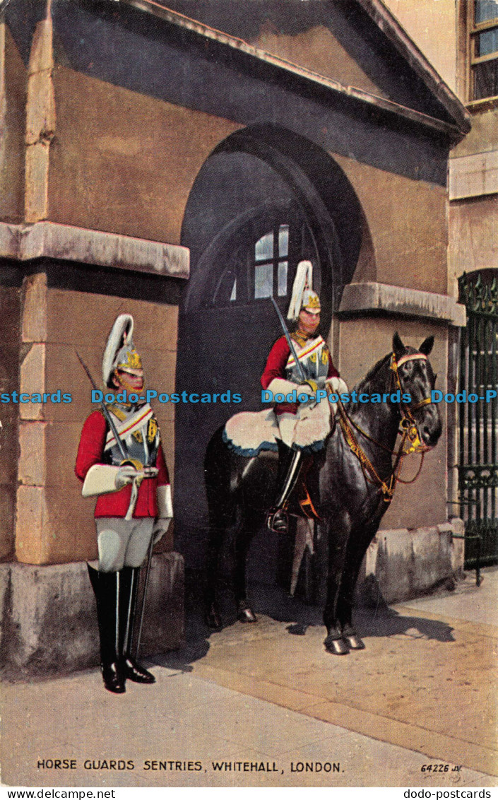 R070265 Horse Guards Sentries. Whitehall. London. Valentine. Valesque - Other & Unclassified