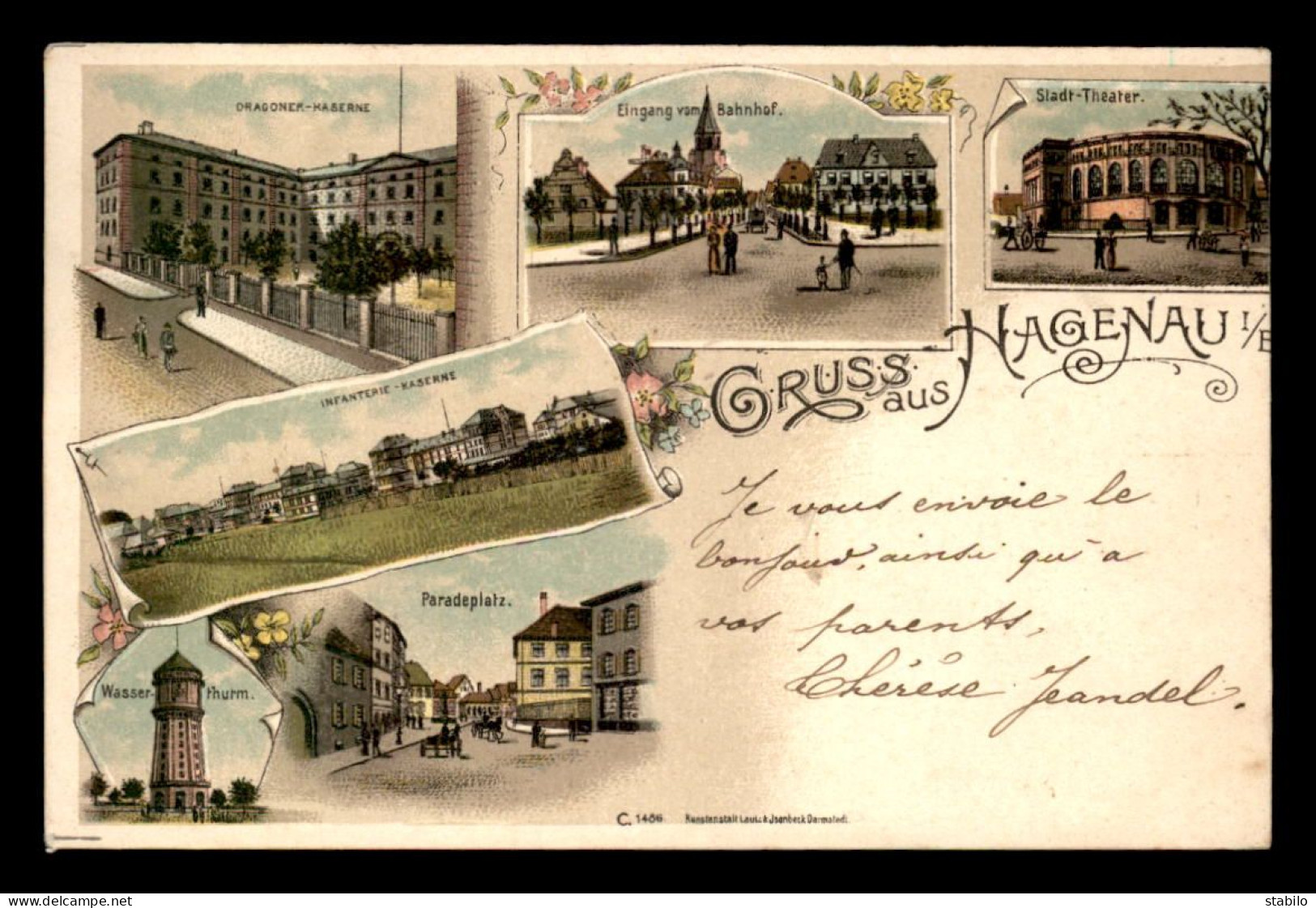 67 - HAGUENAU -  CARTE LITHOGRAPHIQUE - Haguenau