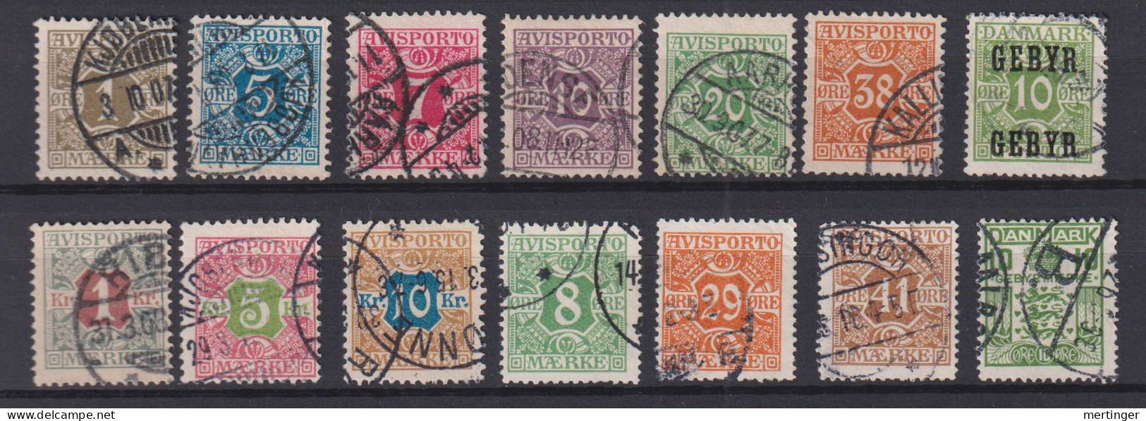 Dänemark Denmark Avis 14 Stamps Used - Fiscaux