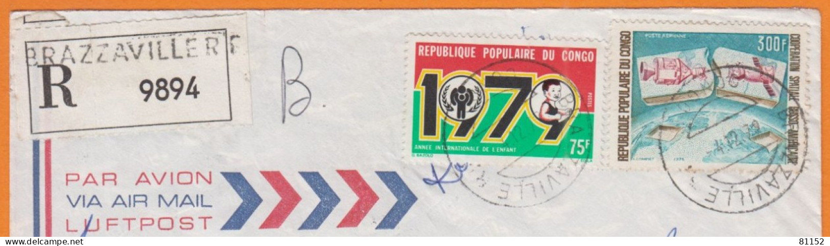 CONGO   Lettre Recommandée En POSTE AERIENNE De BRAZZAVILLE Avec 2  Timbres 1979    Pour 61400 MORTAGNE AU PERCHE - Usados
