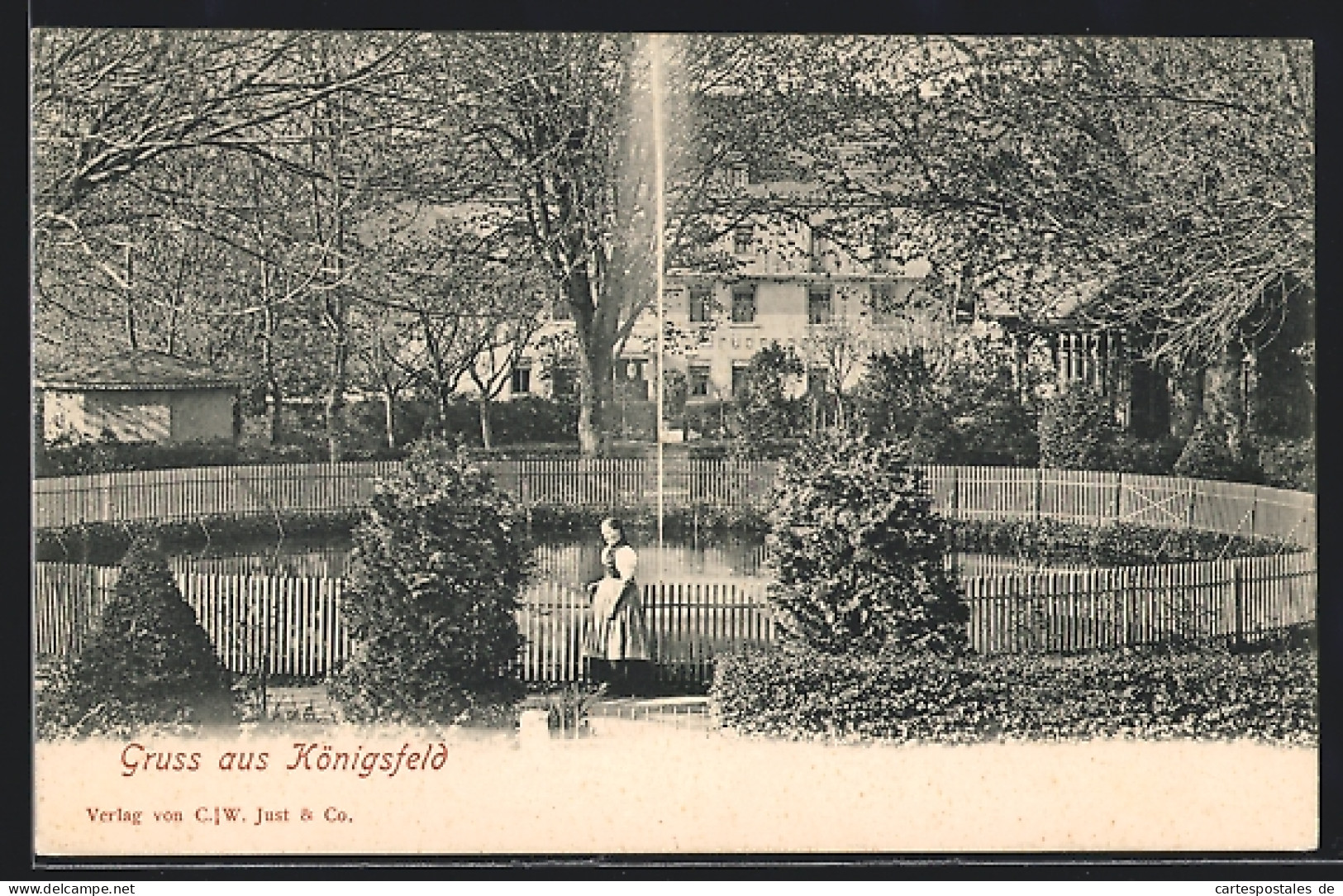 AK Königsfeld / Baden, Partie An Der Fontäne  - Baden-Baden