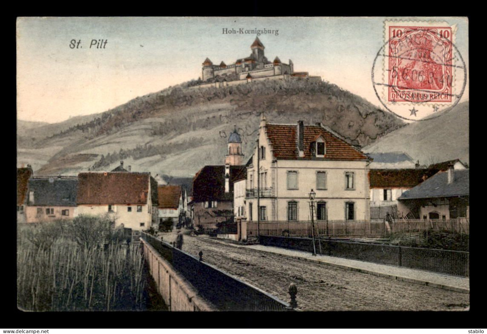 68 - ST-HIPPOLYTE - ST PILT - LE CENTRE - HOH-KONINGSBURG - CARTE COLORISEE - Andere & Zonder Classificatie