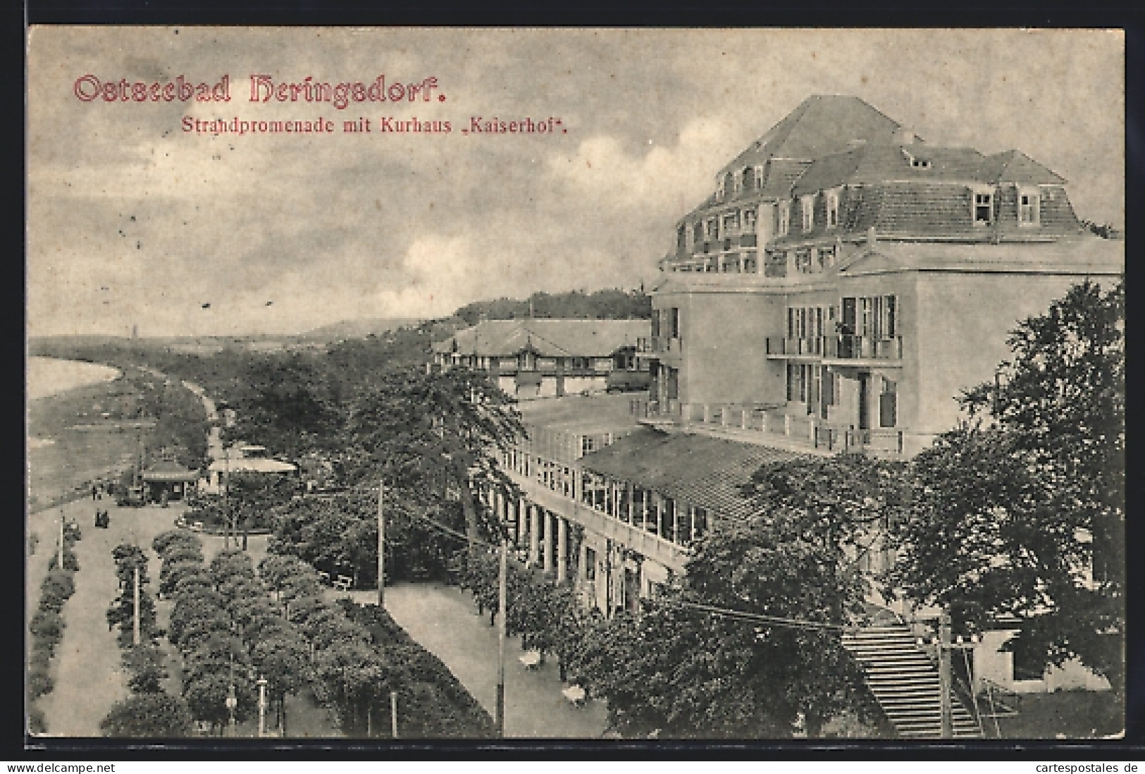 AK Heringsdorf / Ostseebad, Strandpromenade Mit Kurhaus Kaiserhof  - Andere & Zonder Classificatie