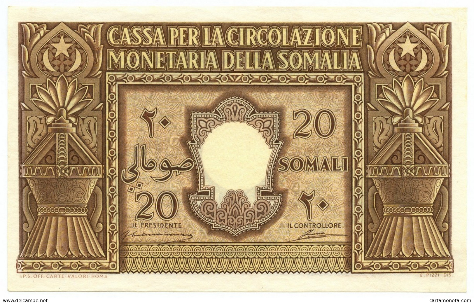 20 SOMALI CASSA PER LA CIRCOLAZIONE MONETARIA SOMALIA AFIS 1950 QFDS - Somaliland