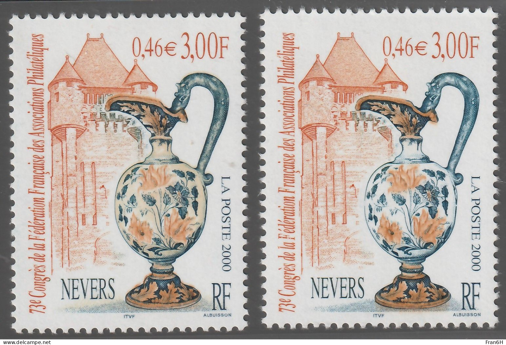 YT N° 3329a Signé Calves - Vase Fond Blanc - Neuf ** - MNH - Cote 350,00 € - Neufs