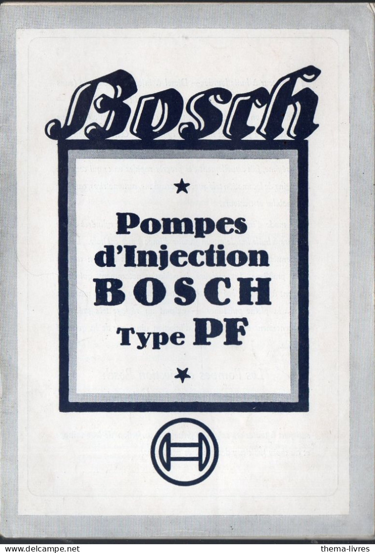 (documentation Technique) Catalogue  BOSCH Pompes D'injection  (M6537) - Werbung