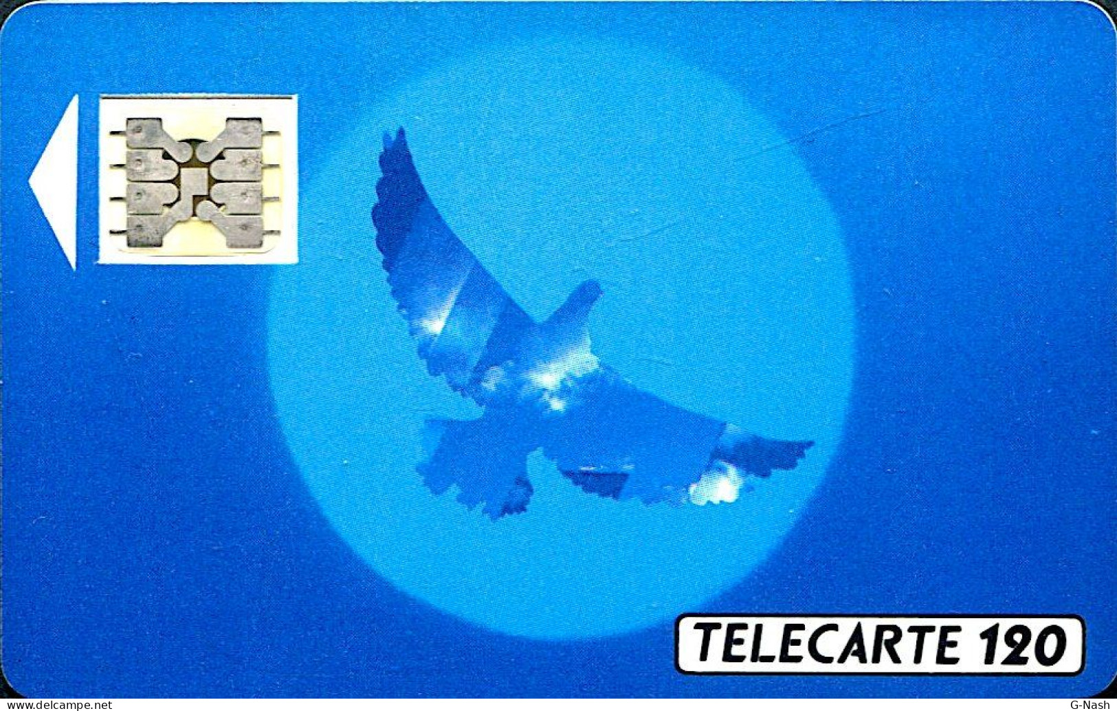 F135 - Télécarte Publique 120u - Oiseau Bleu SC4ab - N° 22860 Embouti - 120 Unités 