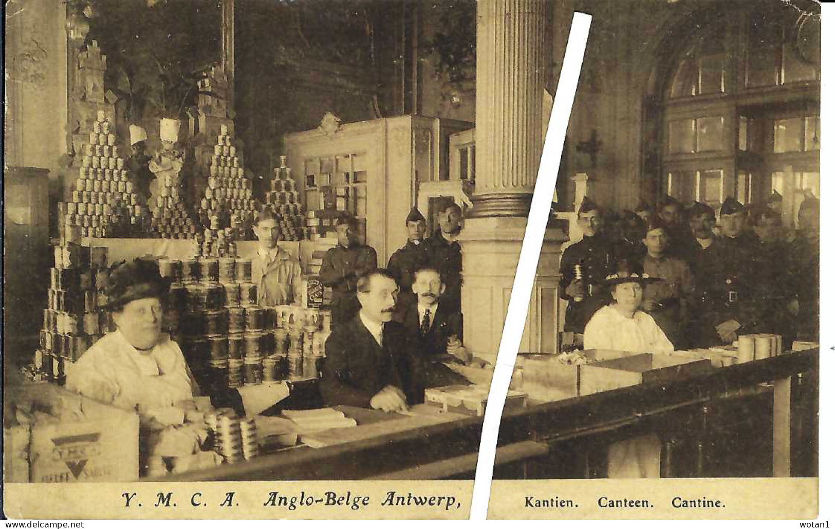 Y.M.C.A. Anglo-Belge ANTWERP - Kantien. Canteen. Cantine (envoyée De OUDE-GOD Le 15-IX-19 En S.M (Ligne Blanche Fictive) - Antwerpen