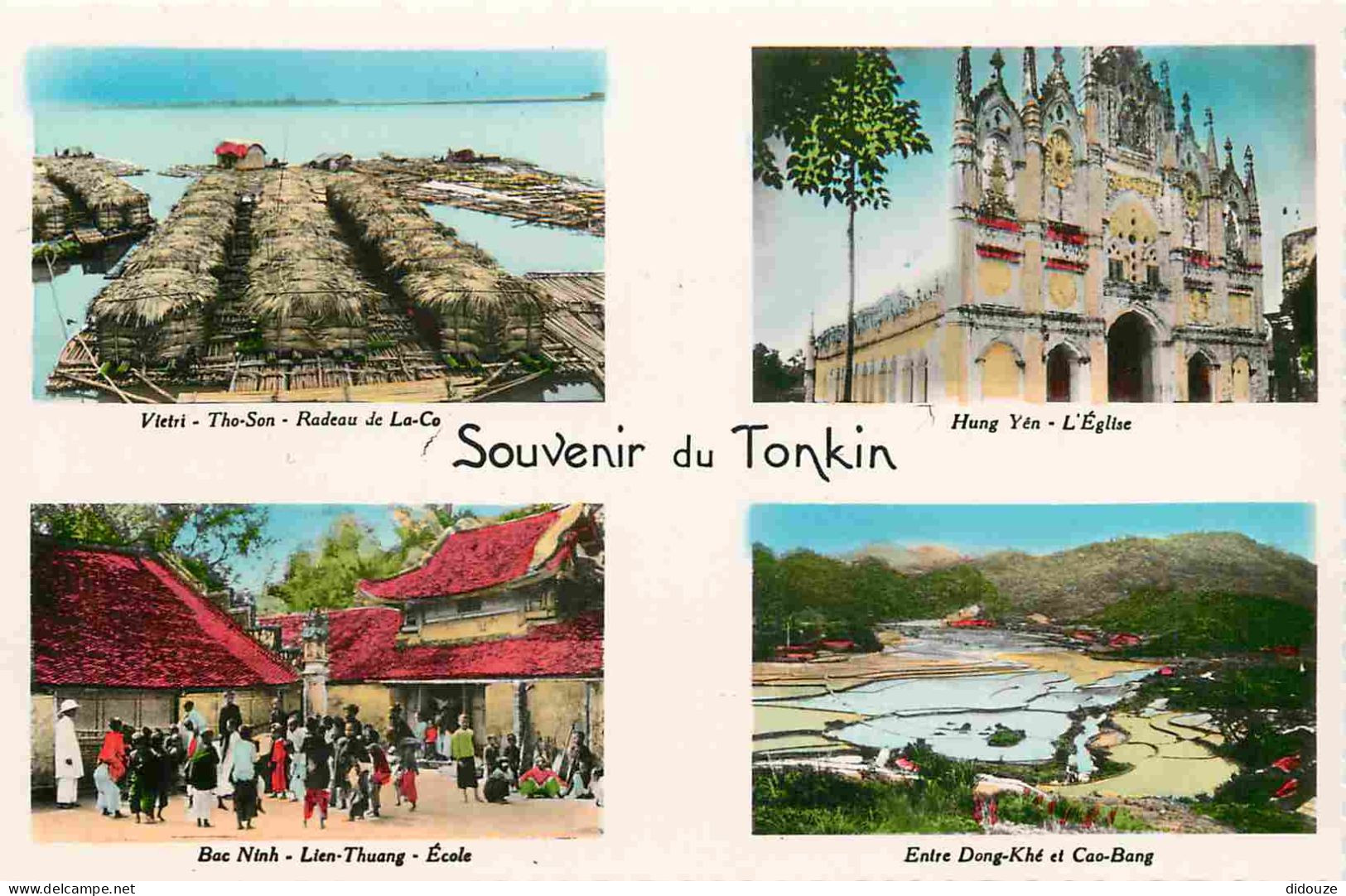 Vietnam - Tonkin - Multivues - Mention Photographie Véritable - Carte Dentelée - CPSM Format CPA - Voir Scans Recto-Vers - Viêt-Nam