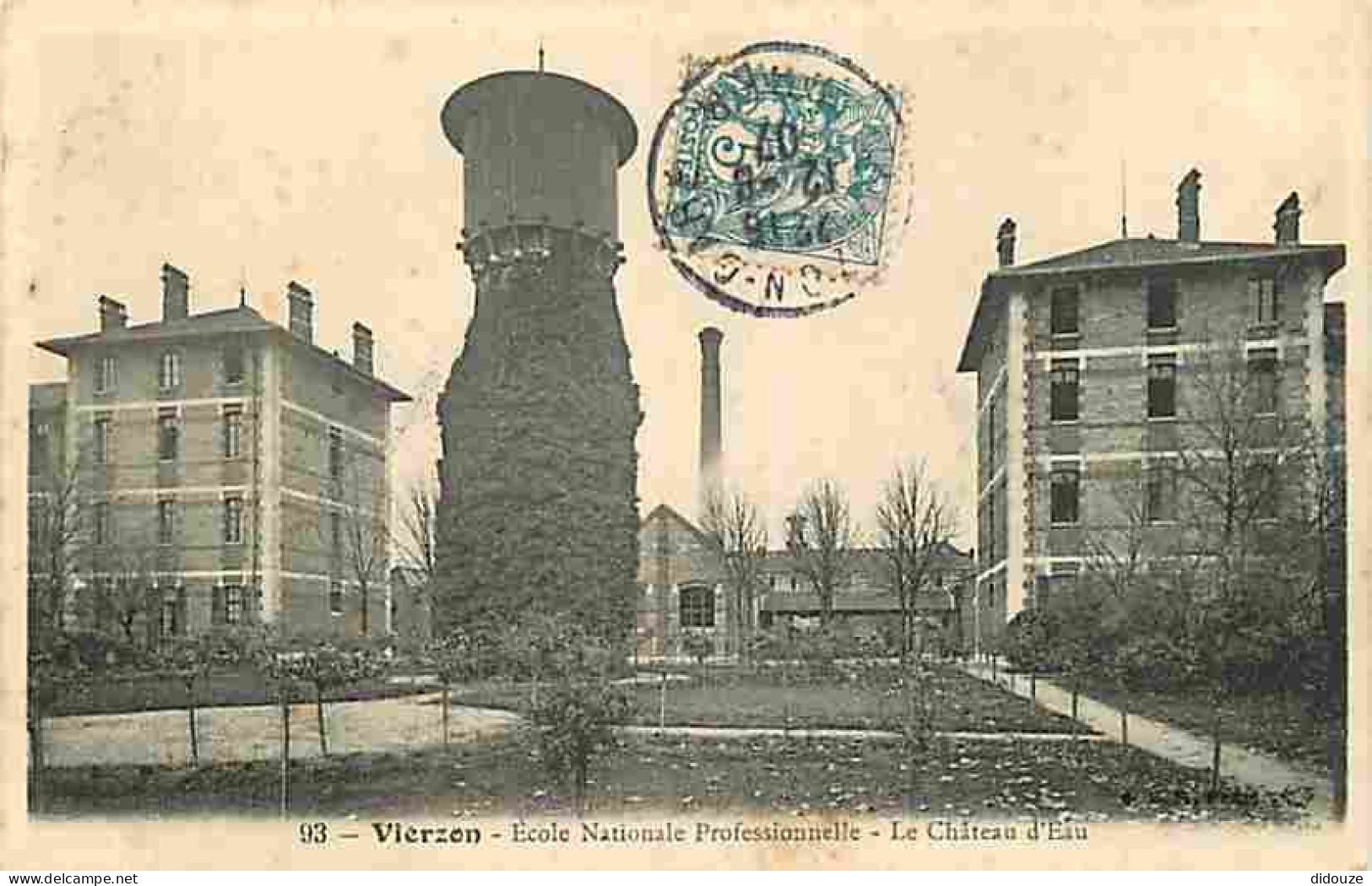 18 - Vierzon - Ecole Nationale Professionnelle - Le Château D'Eau - Oblitération Ronde De 1907 - CPA - Voir Scans Recto- - Vierzon