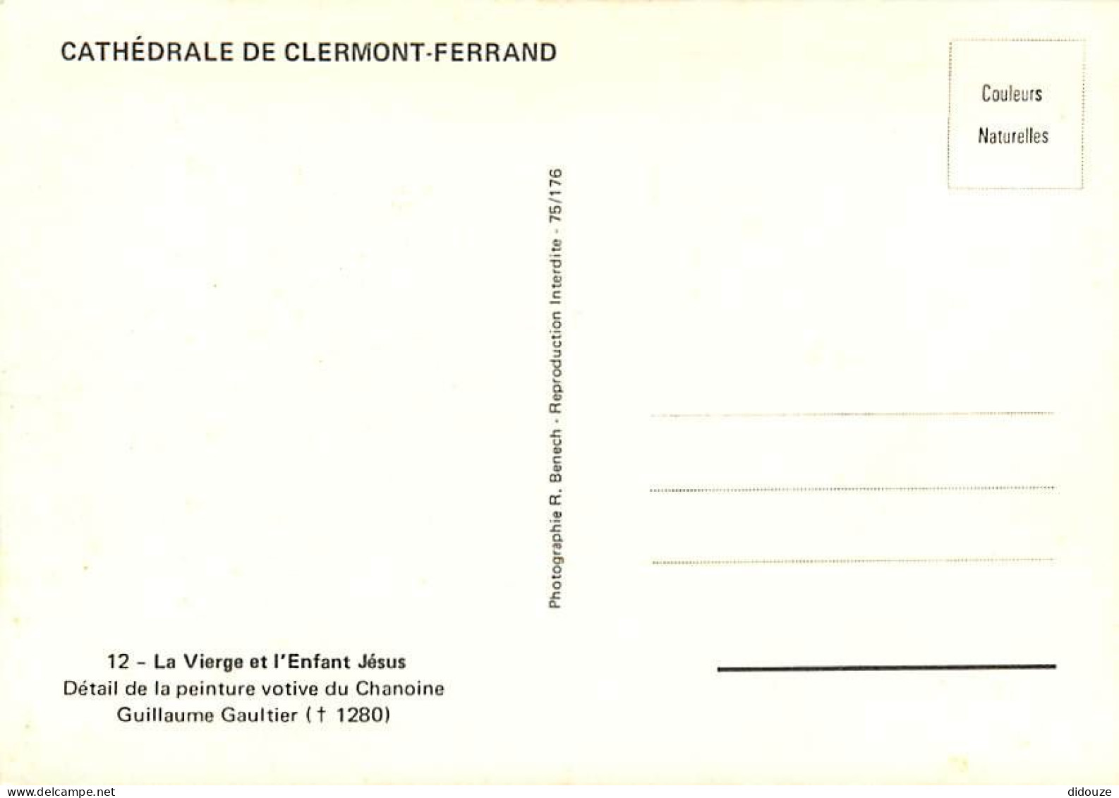 63 - Clermont Ferrand - Intérieur De La Cathédrale - La Vierge Et L'Enfant Jésus - Détail De La Peinture Votive Du Chano - Clermont Ferrand