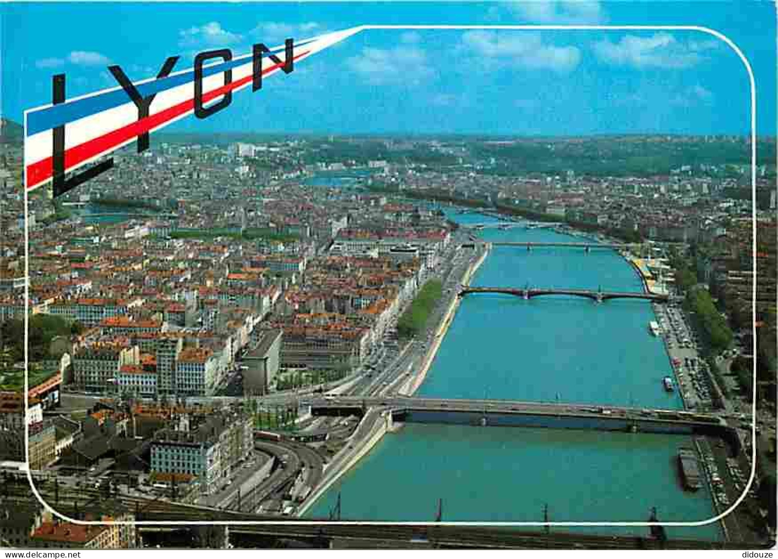 69 - Lyon - Vue Aérienne - Les Ponts Sur Le Rhone - Flamme Postale De Verdun - CPM - Voir Scans Recto-Verso - Other & Unclassified