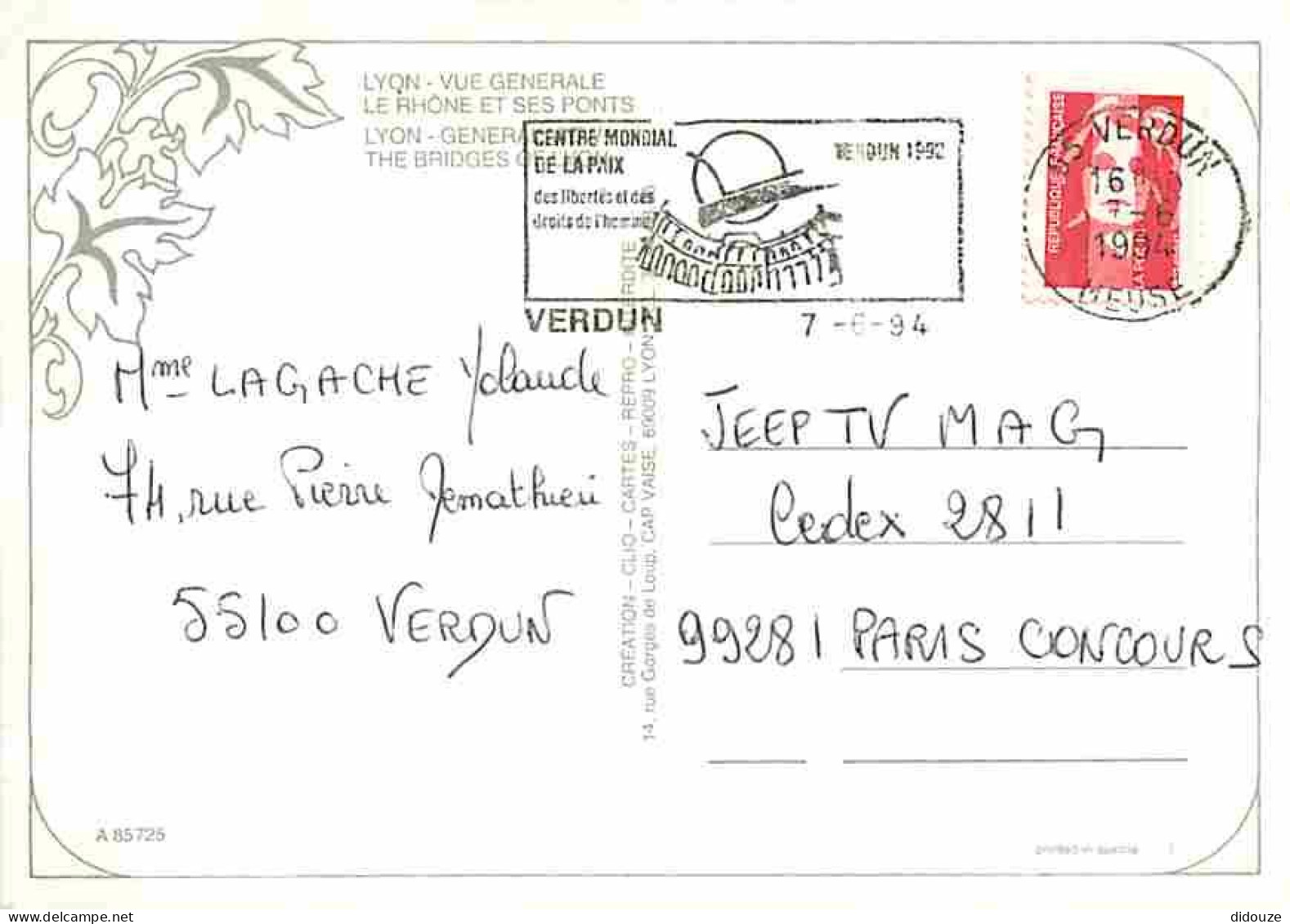 69 - Lyon - Vue Aérienne - Les Ponts Sur Le Rhone - Flamme Postale De Verdun - CPM - Voir Scans Recto-Verso - Other & Unclassified